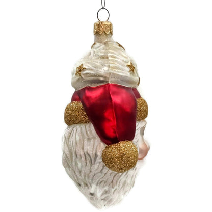 Patricia Breen Merry Olde Elfe Red Gold Trim Stars Santa Christmas Ornament 98294