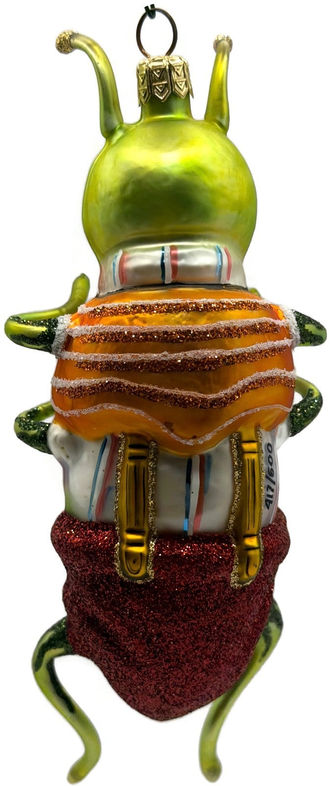 Slavic Treasures Whopper Hopper Green Bug Glass Ornament 99-154-A-FB4