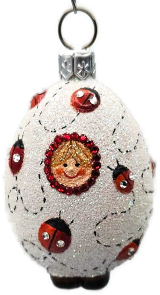 Patricia Breen Easter Egg Masquerade Ladybugs White Red Christmas Ornament 281610