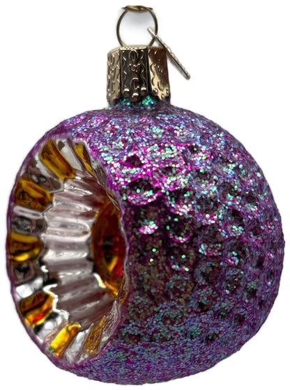 Old World Christmas Purple Multi-Indented Reflector Glass Ornament OWC 420041