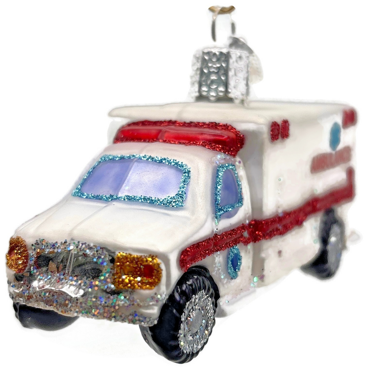 Old World Christmas Ambulance EMT Paramedic Glass Christmas Ornament OWC 460220