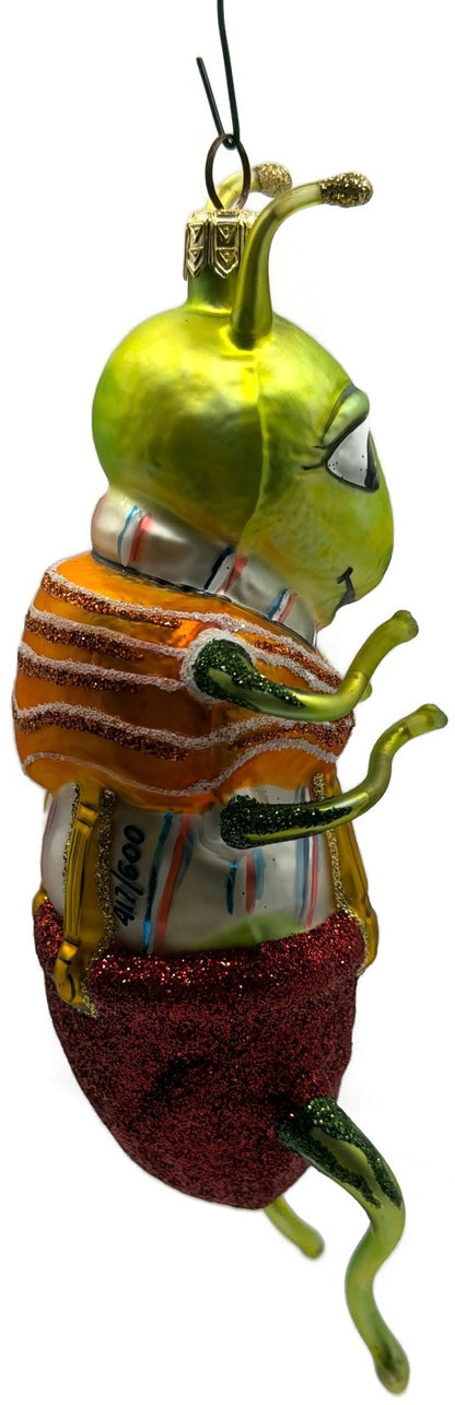 Slavic Treasures Whopper Hopper Green Bug Glass Ornament 99-154-A-FB8