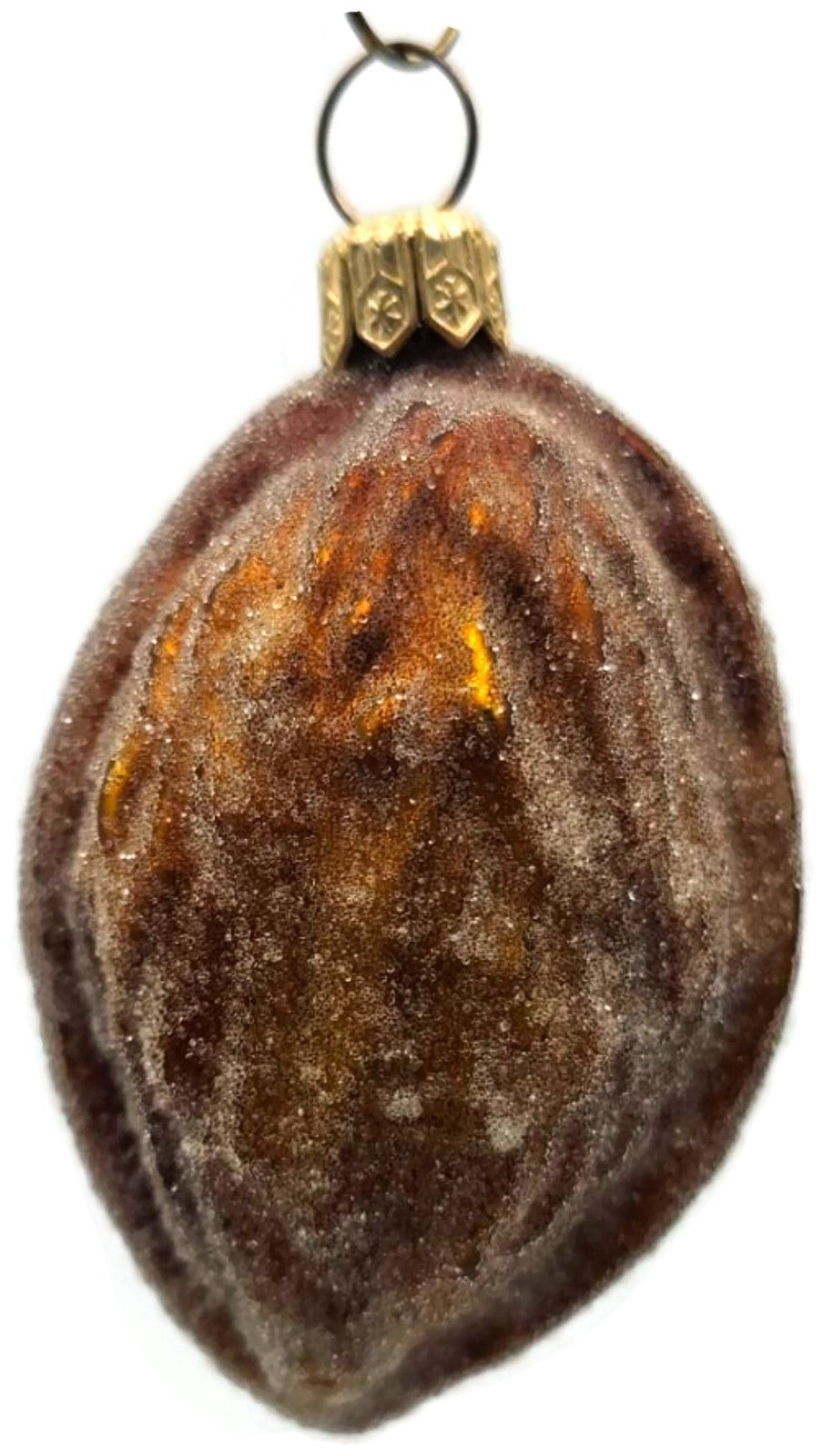 Christopher Radko Sugared Walnut Glitter Glass Christmas Tree Ornament 98-464-00