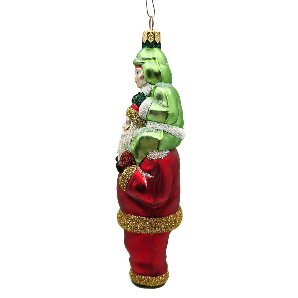 Patricia Breen Carry Me Santa Claus Red Green Christmas Holiday Ornament 98034