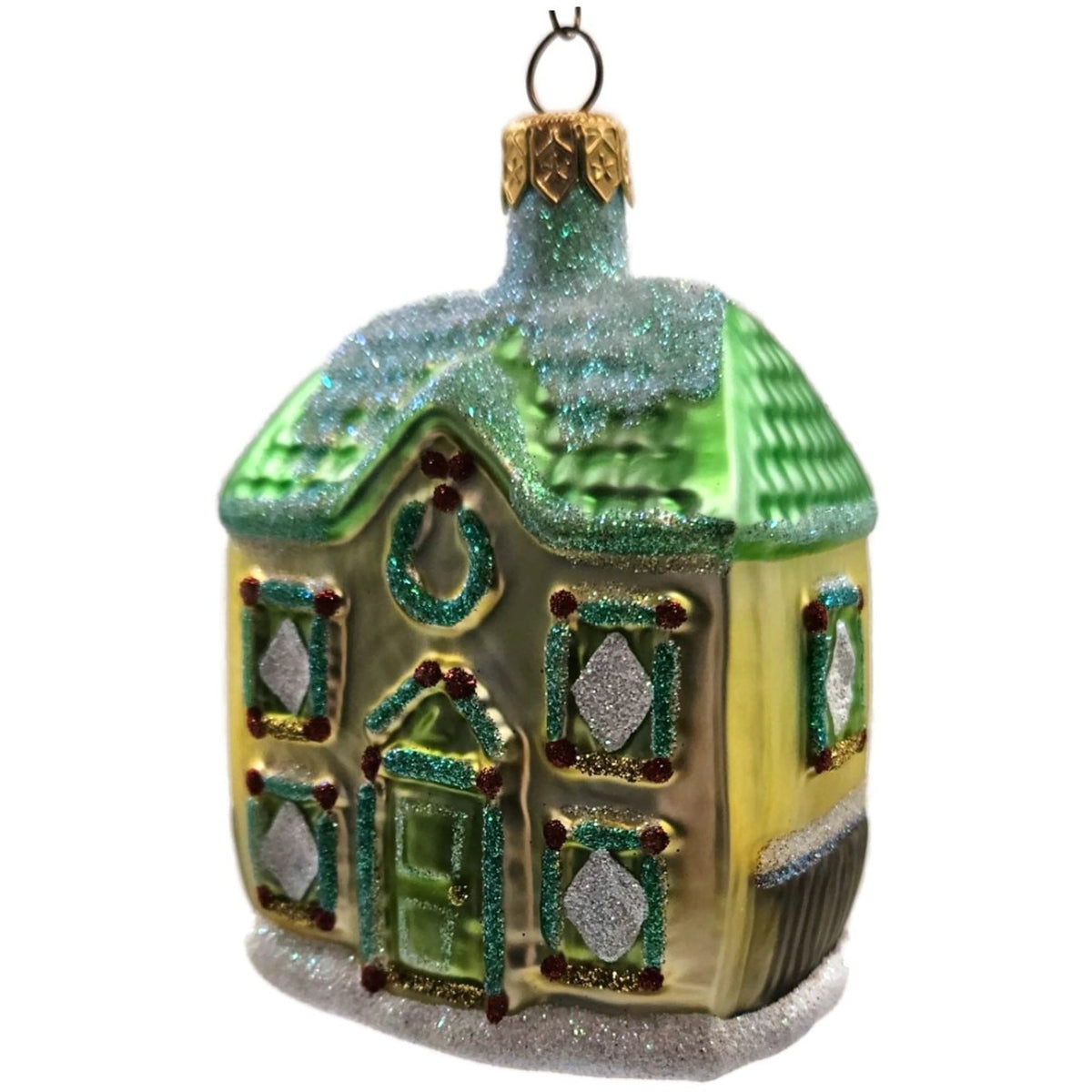 Patricia Breen Garland House Gold Green Roof Pine Christmas Tree Ornament 96152