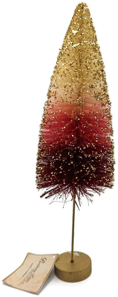 Bethany Lowe Glitter Bottle Brush Strawberries and Cream Christmas Tree Set of 32