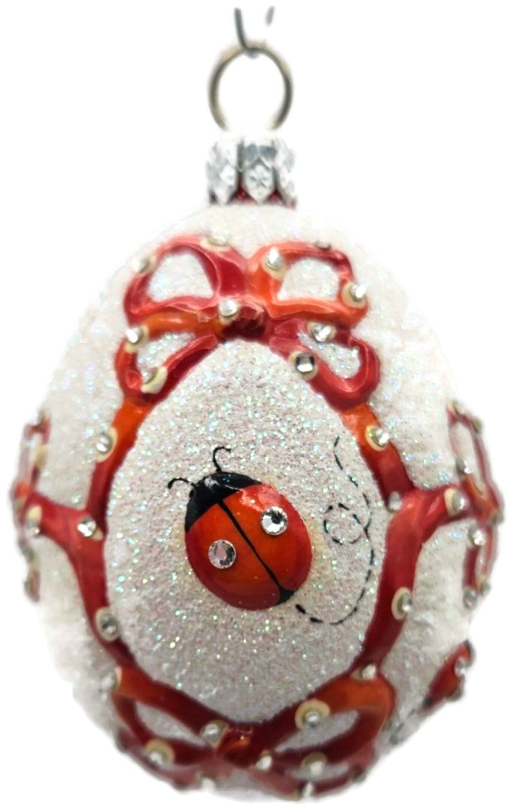 Patricia Breen Beribboned Egg Ladybugs Red White Easter Christmas Ornament 29020