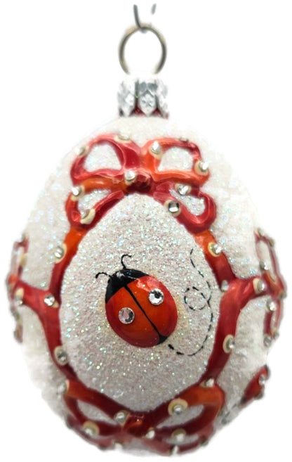 Patricia Breen Beribboned Egg Ladybugs Red White Easter Christmas Ornament 29020