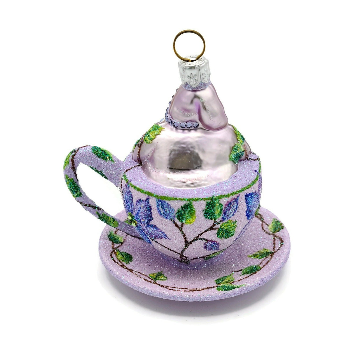 Patricia Breen Tea for Two Clematis Jeweled Flower Spring Tree Ornament 25682