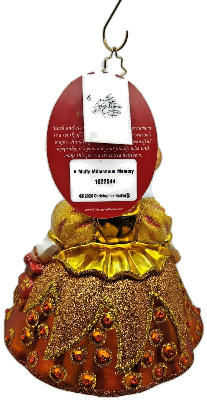 Christopher Radko Muffy Millennium Memory Bear Glass Christmas Ornament 10225448