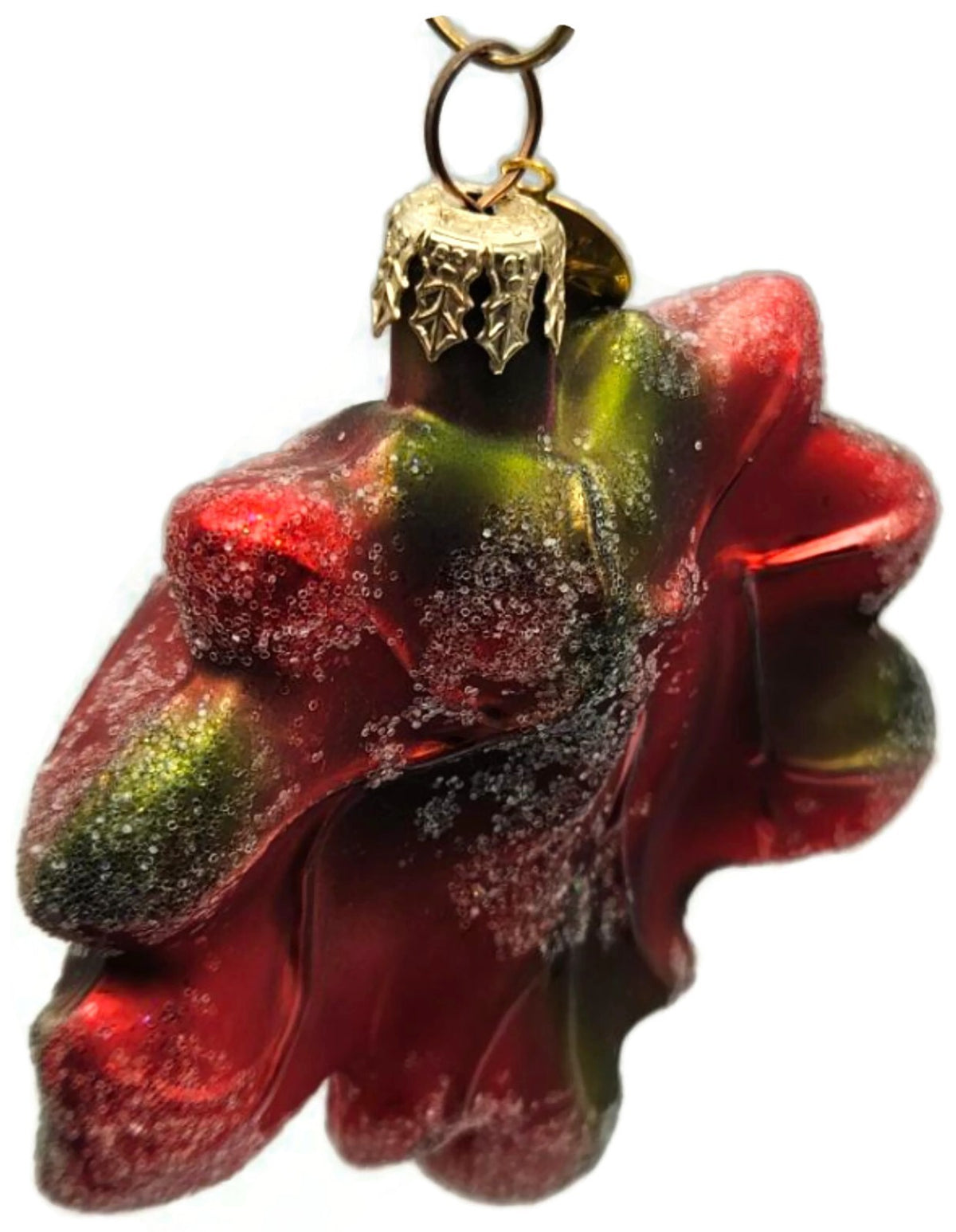 Christopher Radko Mini Maple Frost Red Yellow Leaf Christmas Ornament 98-148-08
