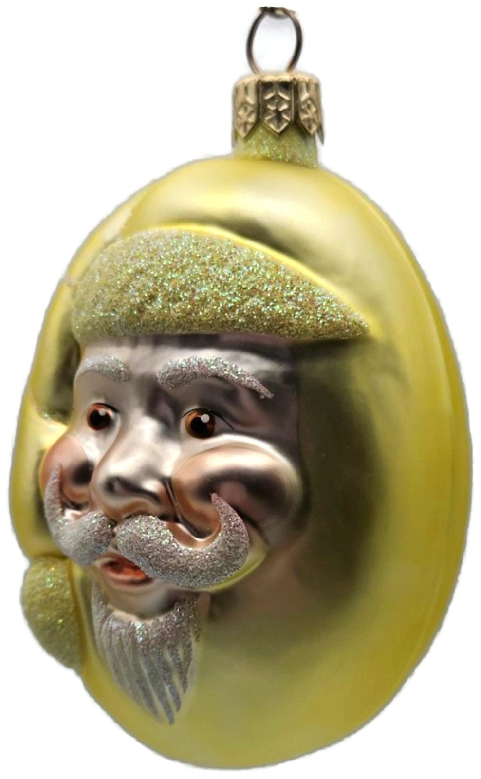 Patricia Breen Jelly Bean Santa Claus Yellow Matte Christmas Tree Ornament 99167