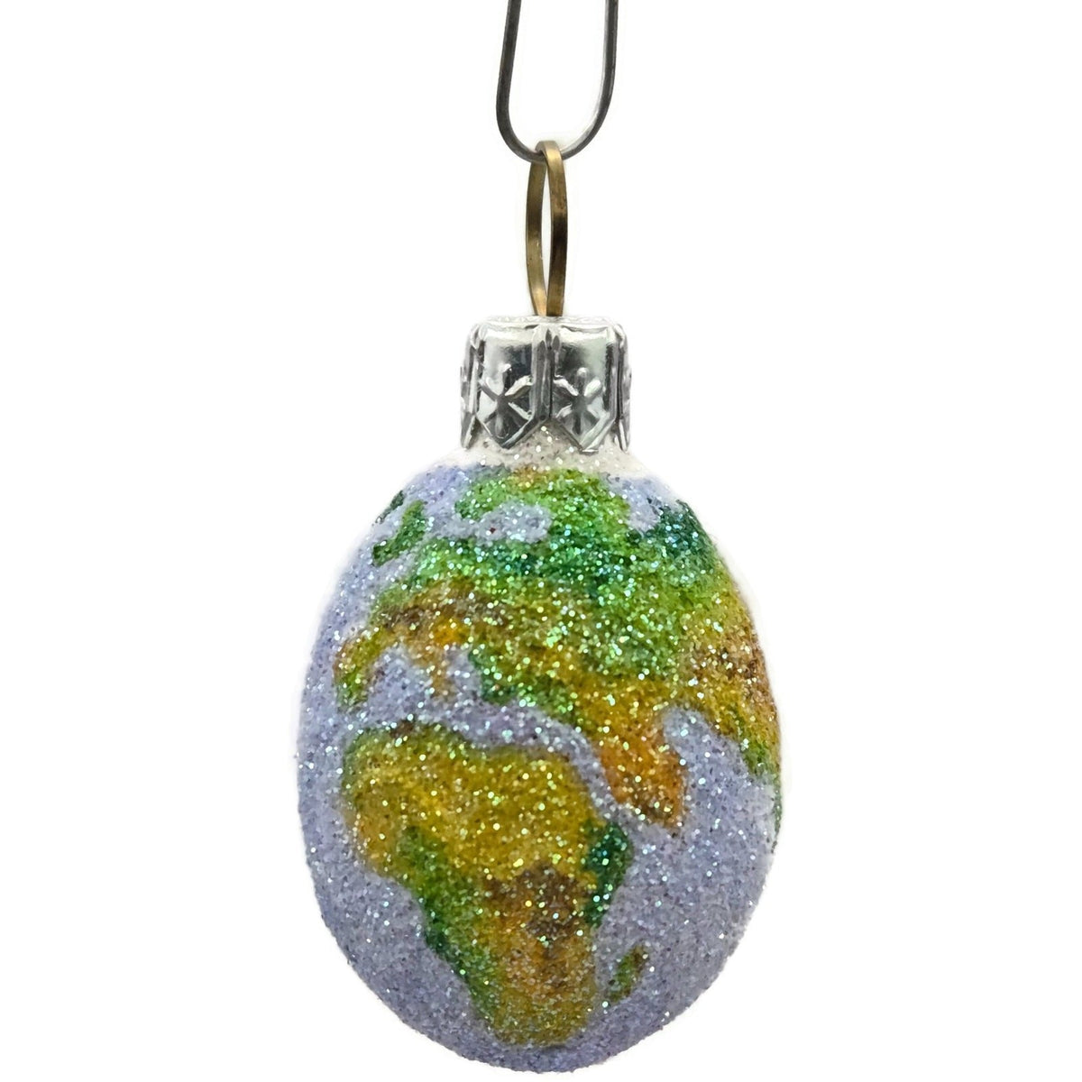 Patricia Breen Miniature Egg Worldly Earth Globe Blue Green Easter Ornament 27314