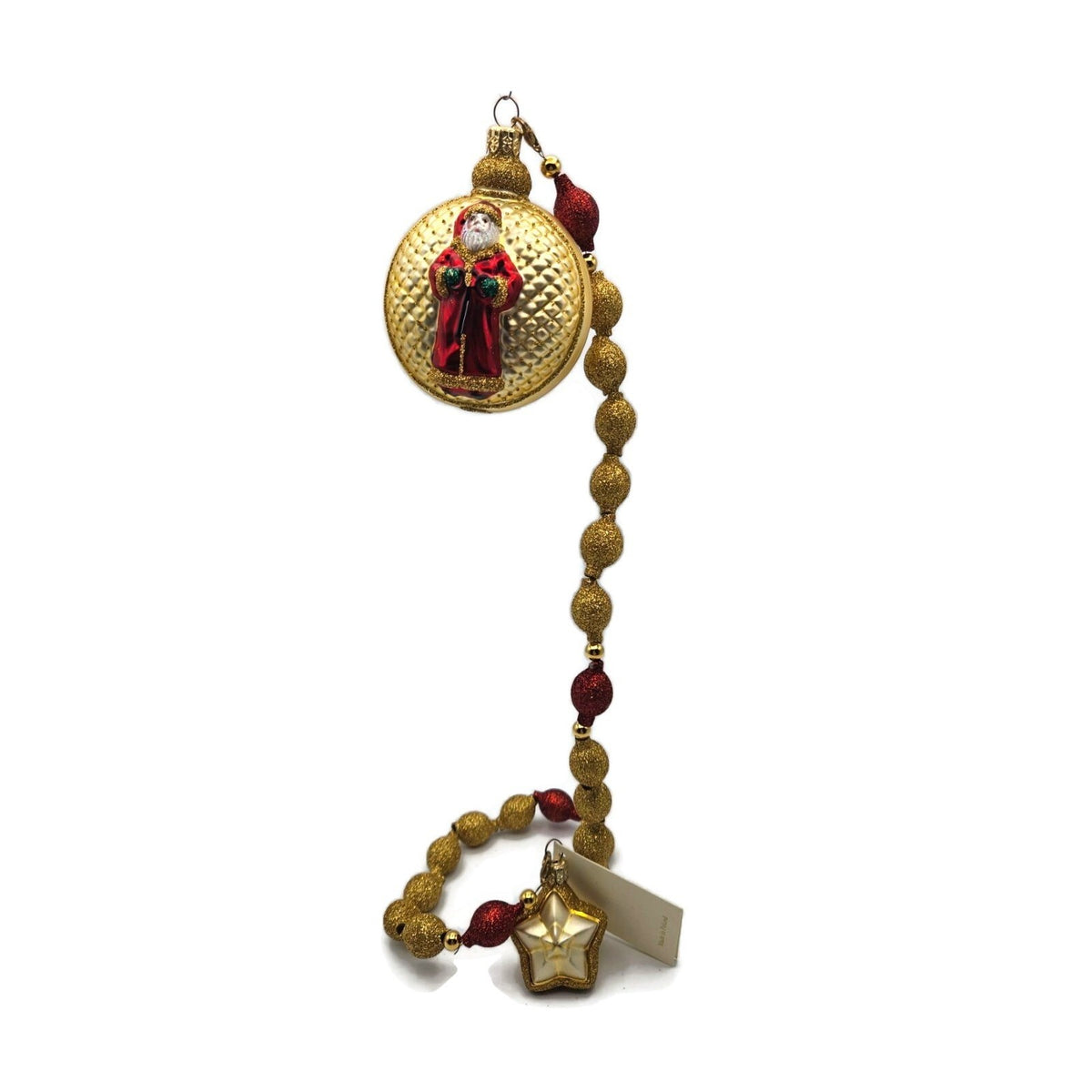 Patricia Breen Millennium Watch Santa Claus 2 Part Glass Christmas Ornament 99000