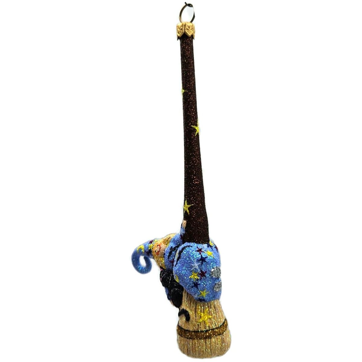 Patricia Breen Over Salem Blue Dress Witch Stars Glass Halloween Ornament 25619