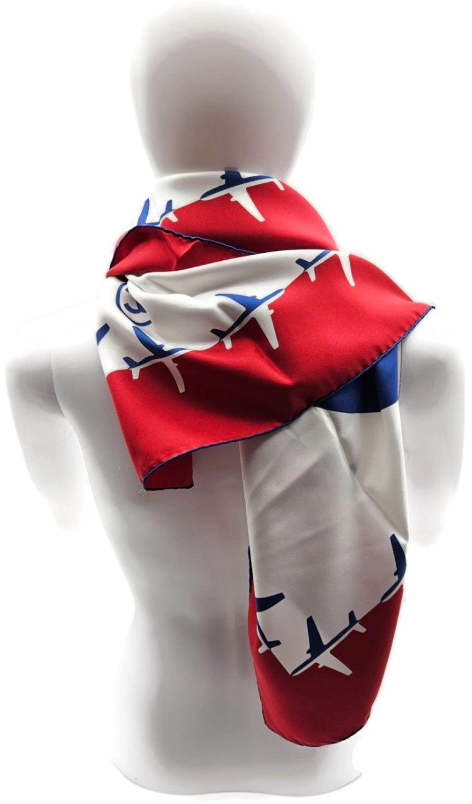 Chanel 16S Airport Airline CC Logo Silk Square Scarf Red White Lagerfeld NWT7
