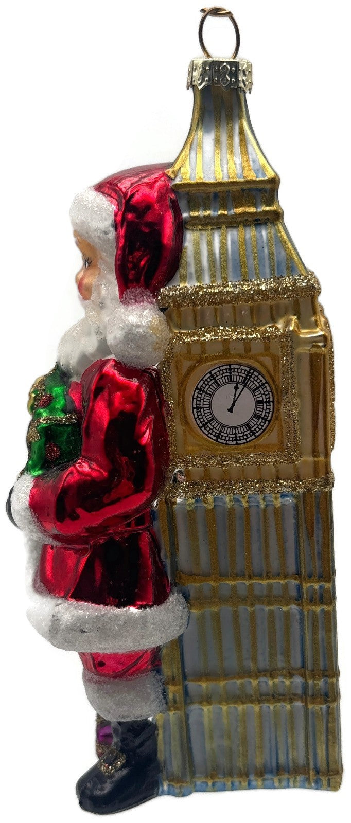 World Market Santa Big Ben London Wreath Glass Christmas Ornament England6