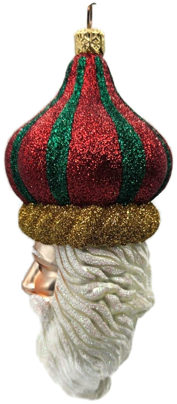 Patricia Breen Carnival Noel Red Green Santa Claus Head Christmas Ornament 21042