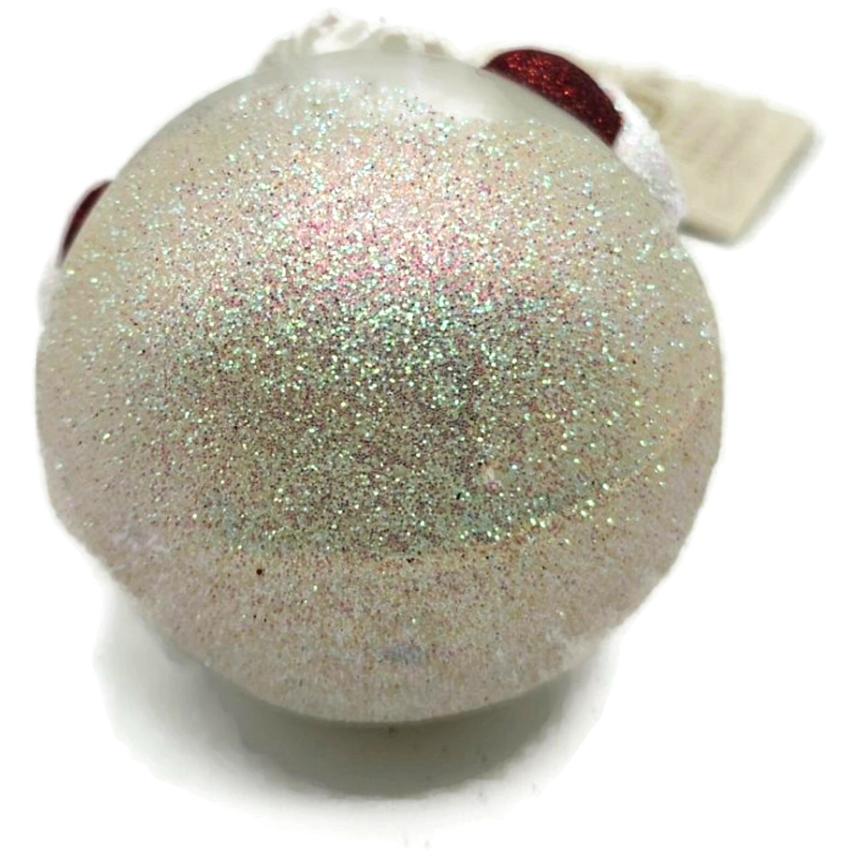 Patricia Breen Snowman Santa Matte Pearl White Red Glass Christmas Ornament 97459