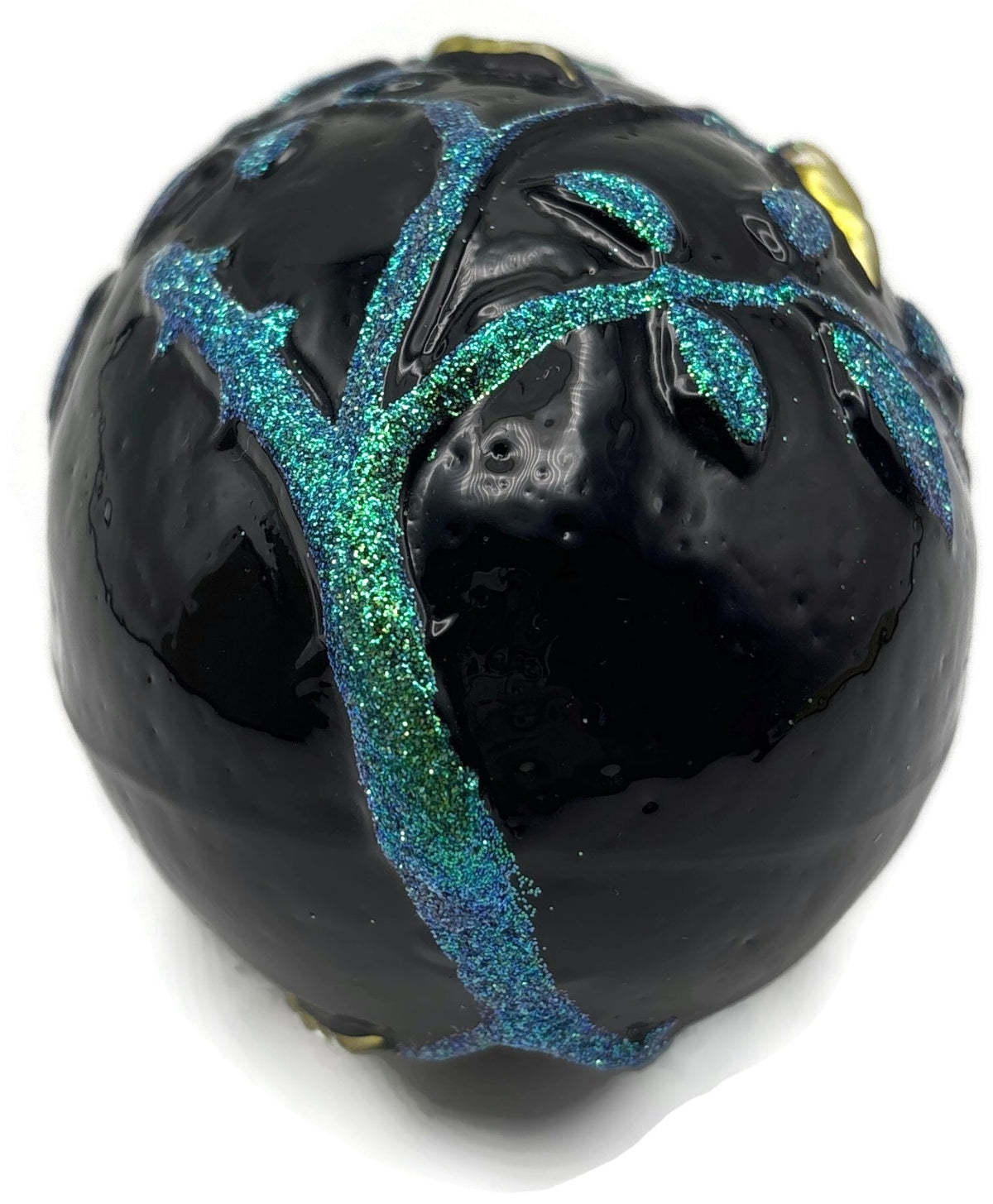 Patricia Breen 1996 Chrysalis Egg Black Floral Limited Easter Ornament 96089