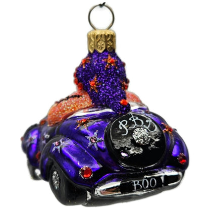 Patricia Breen Snow Mobile Purple Jack o Lantern Glass Halloween Ornament 24766