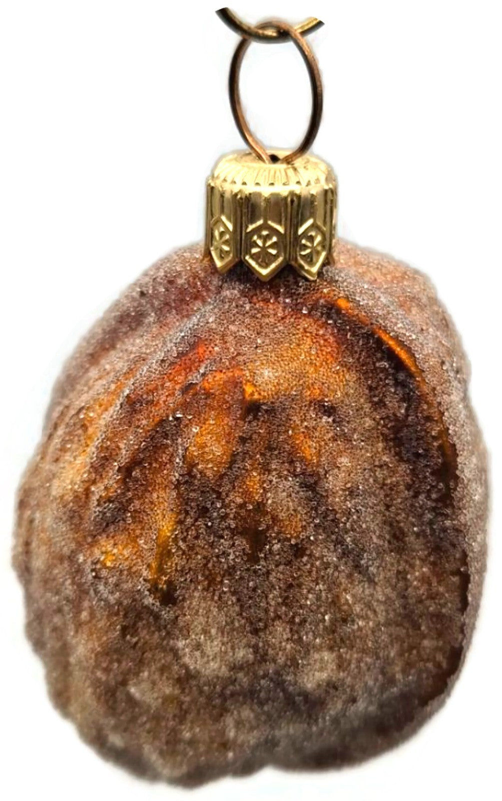 Christopher Radko Sugared Walnut Glitter Glass Christmas Tree Ornament 98-464-02
