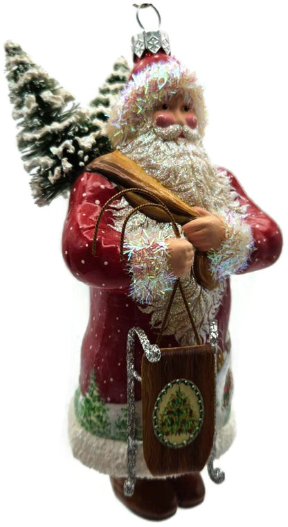 Patricia Breen Oakley Claus Sledding Children Red Christmas Tree Ornament 34321