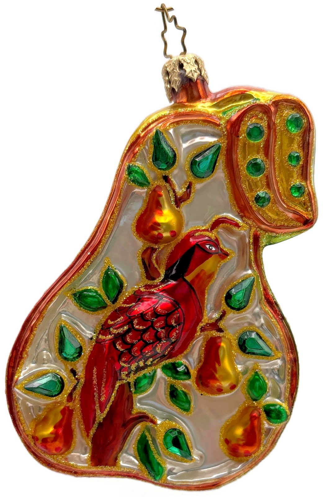 Christopher Radko Partial To Pears Bird Pear Glass Christmas Ornament 10127390