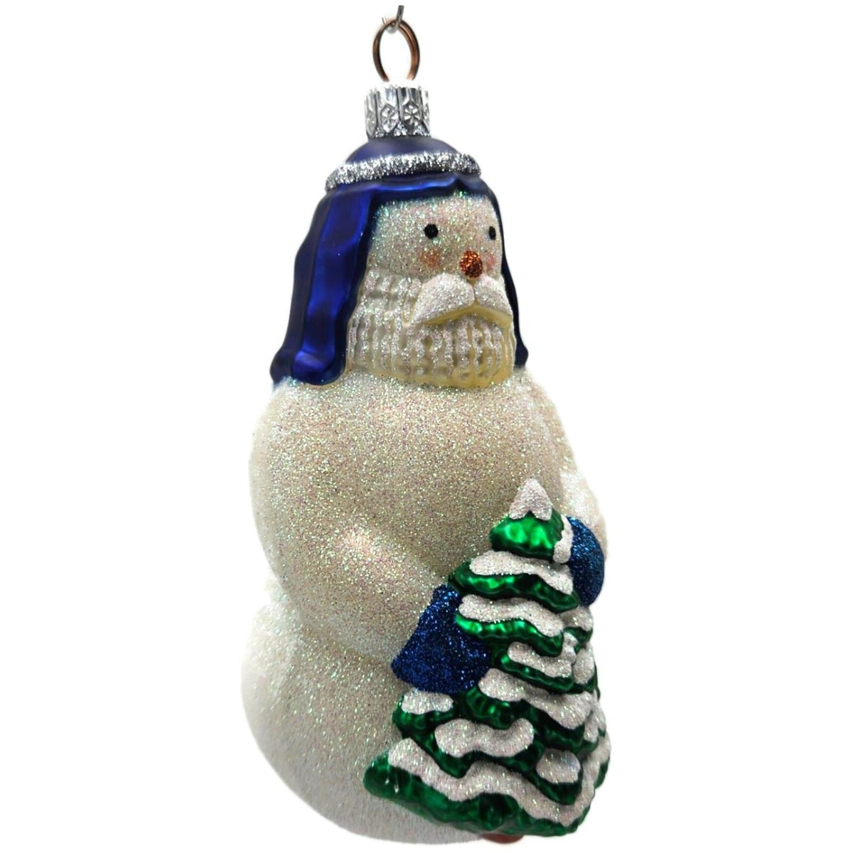 Patricia Breen Snow Joseph Blue Glittered Green White Christmas Ornament 20191