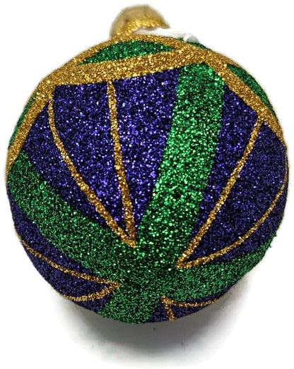 Patricia Breen Miniature Faberge Santa Plaid Purple Christmas Tree Ornament 21509