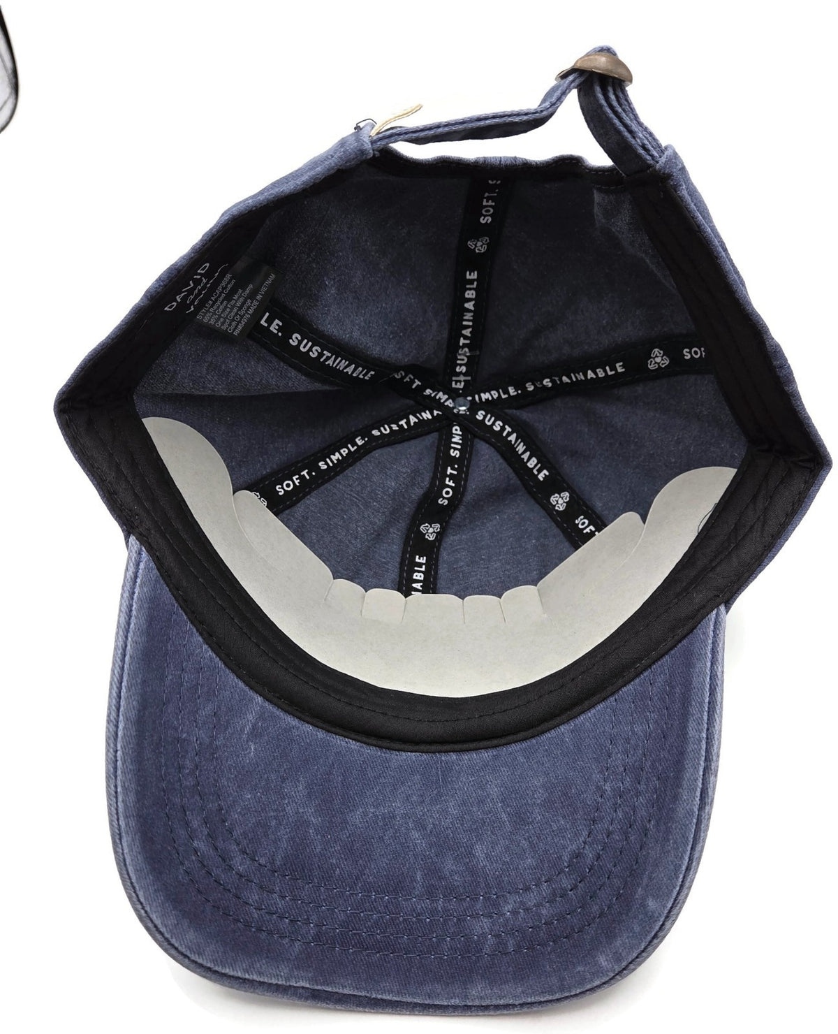 Rae Dunn David and Young Blessed Baseball Cap Navy Blue Denim Adjustable Hat New3