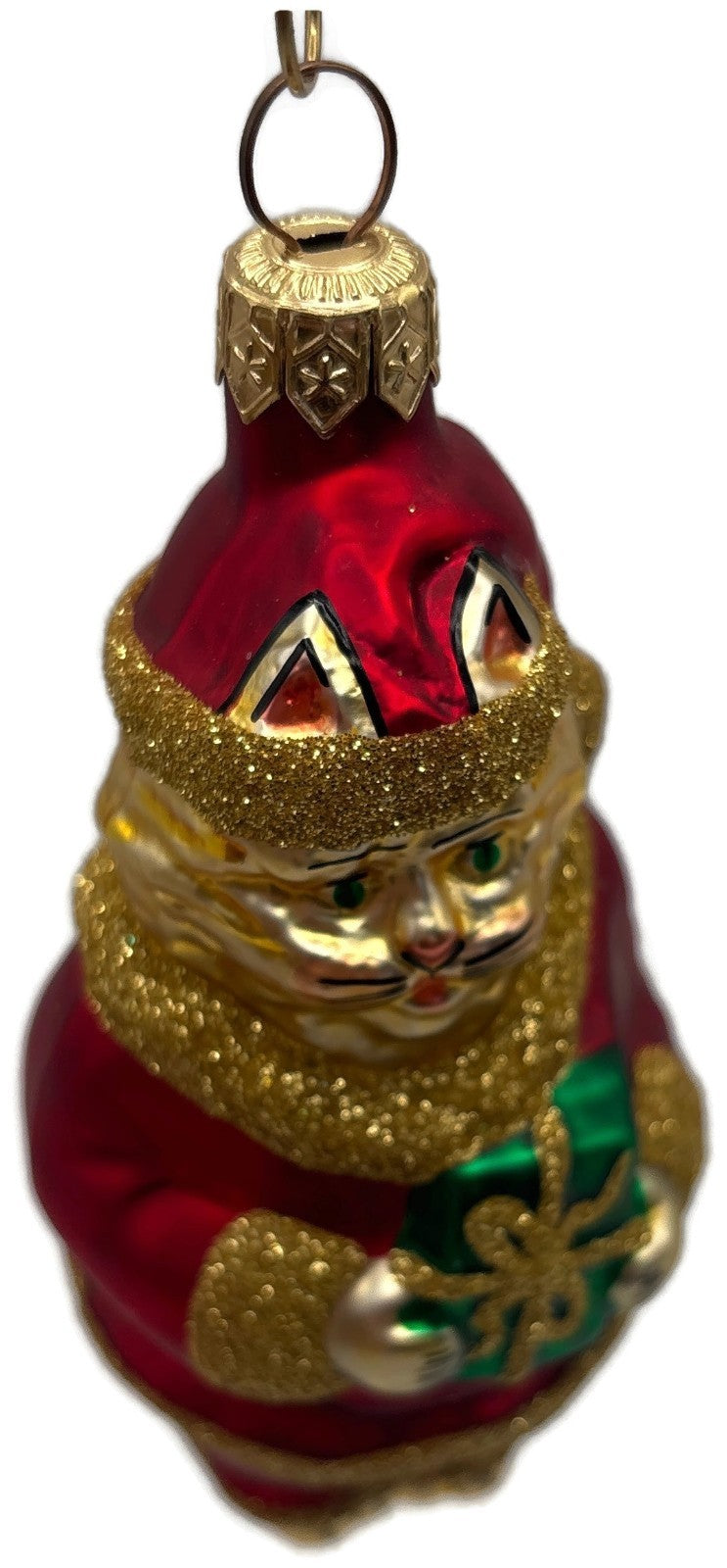 Patricia Breen Santa Paws Red Gold Trim Cat Animal Christmas Tree Ornament 95368