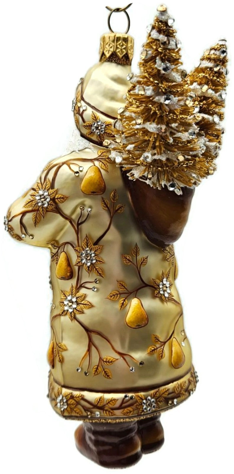 Patricia Breen Oakley Claus Cream Gold Holly Santa Christmas Ornament 34324