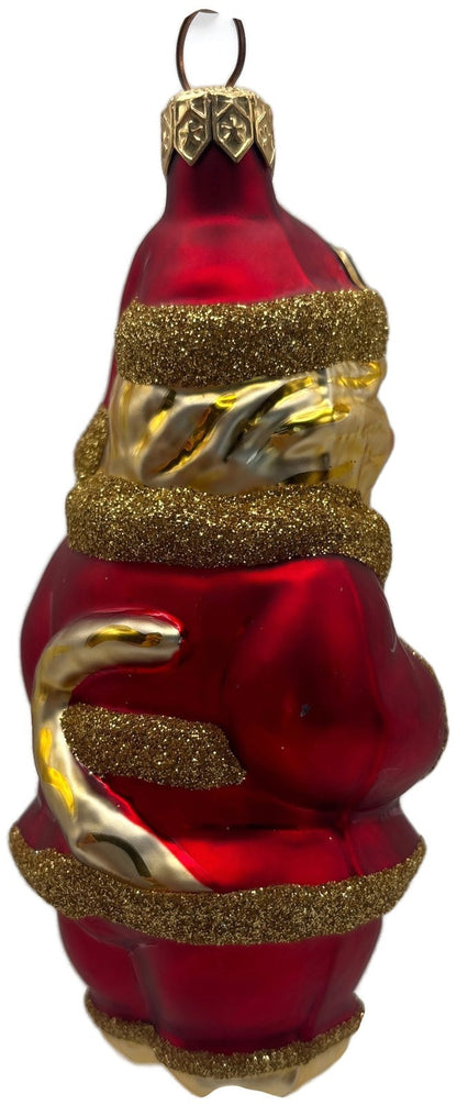 Patricia Breen Santa Paws Red Gold Trim Cat Animal Christmas Tree Ornament 95363