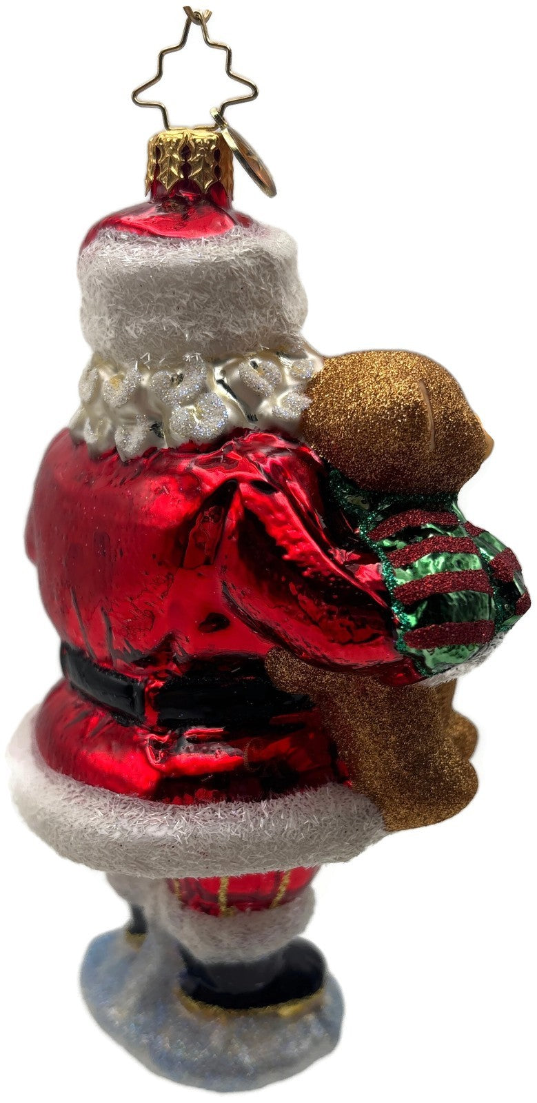 Christopher Radko 2021 The Gift of Teddy Santa Bear Glass Ornament 10206174