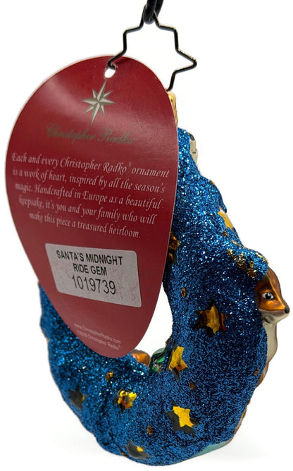 Christopher Radko Santa's Midnight Ride Gem Stars Christmas Ornament 10197396