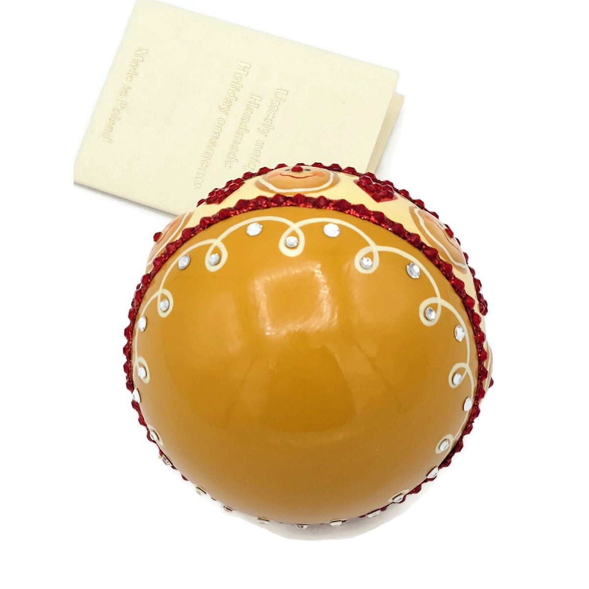 Patricia Breen Beguiling Orb Gingerbread Hearts Christmas Jeweled Ornament 28754