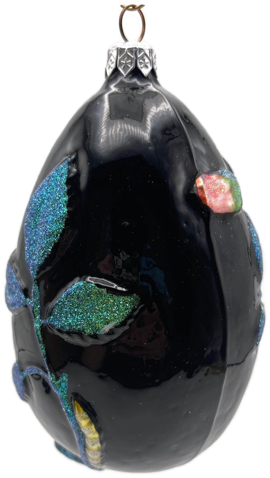 Patricia Breen 1996 Chrysalis Egg Black Floral Limited Easter Ornament 96084