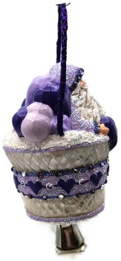 Patricia Breen Brimming with Love Purple Santa Clip On Valentines Ornament 28076