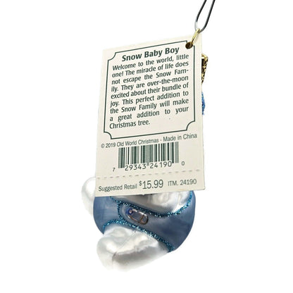 Old World Christmas Snow Baby Boy Blue First Holiday Tree Ornament OWC 241906