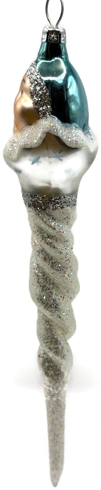 Christopher Radko Jack Frost Twisted Icicle Glass Christmas Ornament 93 333 02