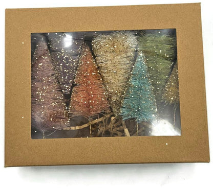 Bethany Lowe Designs Pastel Rainbow Forest Bottle Brush Christmas Tree Set of 70