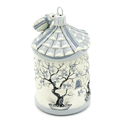 Patricia Breen Zenskep Chinoiserie Black Bee Floral Asian Holiday Ornament 29324