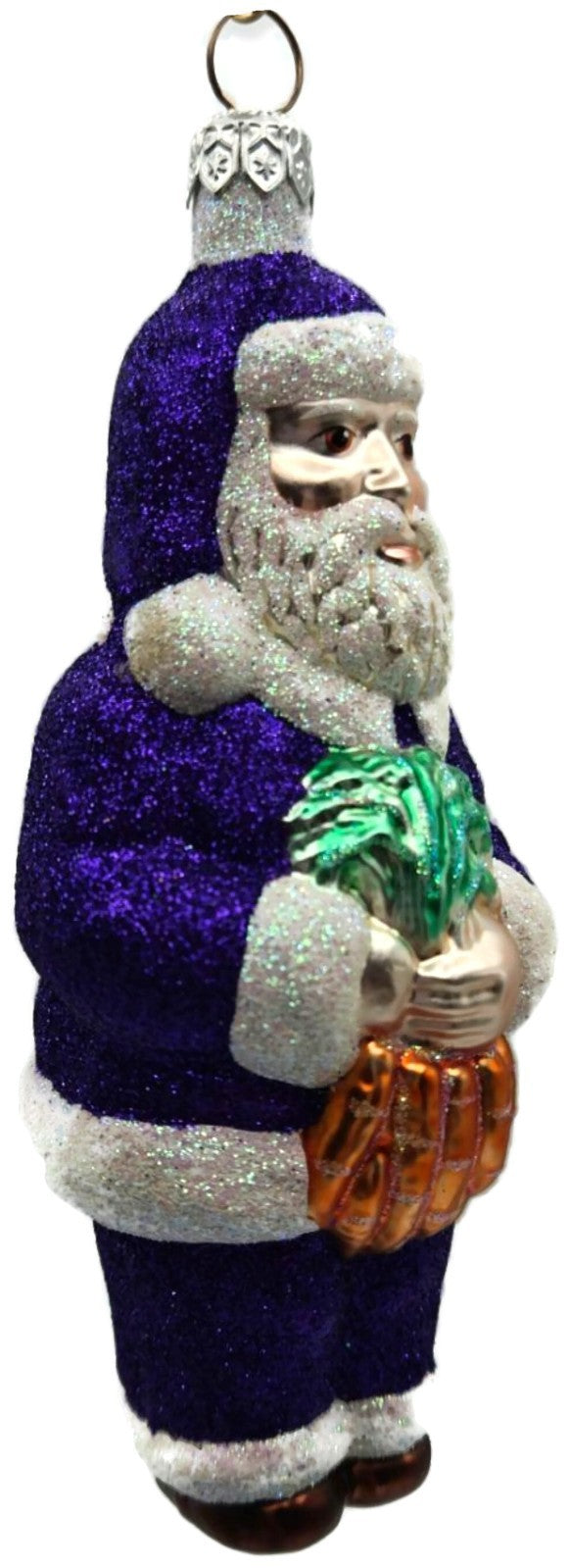 Patricia Breen A Snack For Rudolph Purple Glitter Santa Christmas Ornament 96441