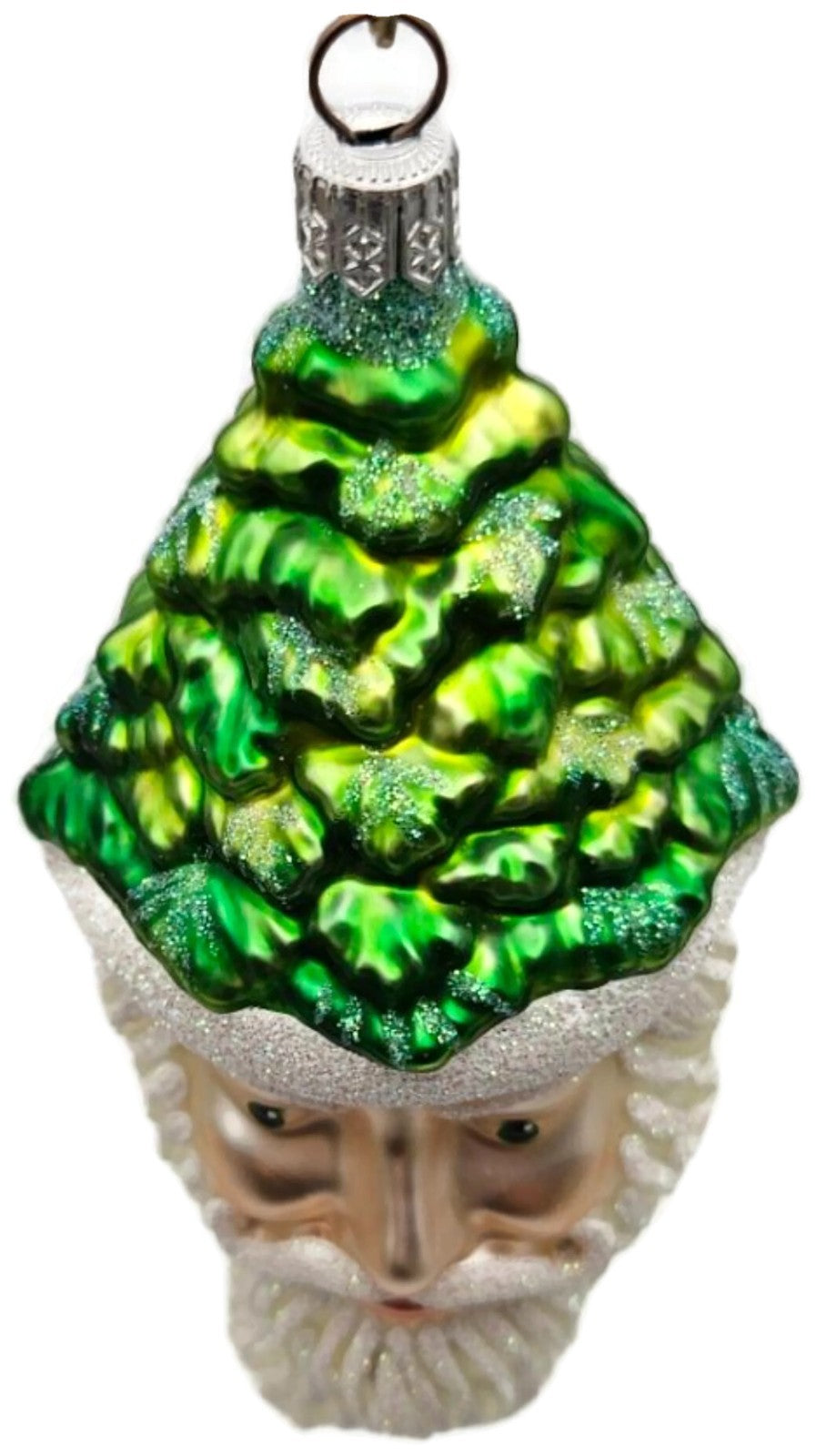 Patricia Breen Pere Noel Green Pearl Trim Santa Head Christmas Ornament 99228