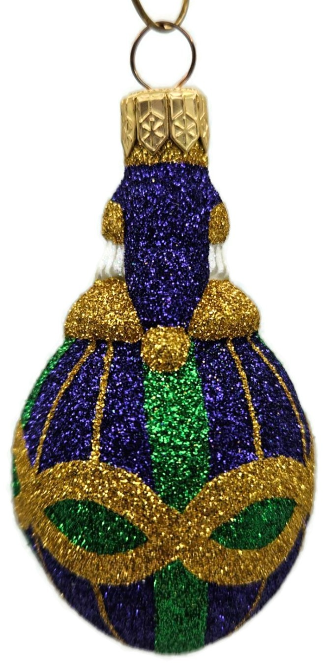 Patricia Breen Miniature Faberge Santa Plaid Purple Christmas Tree Ornament 21508