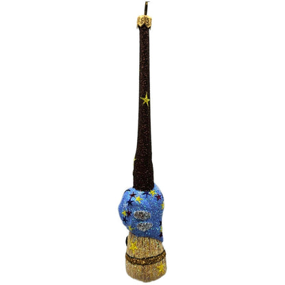 Patricia Breen Over Salem Blue Dress Witch Stars Glass Halloween Ornament 25618
