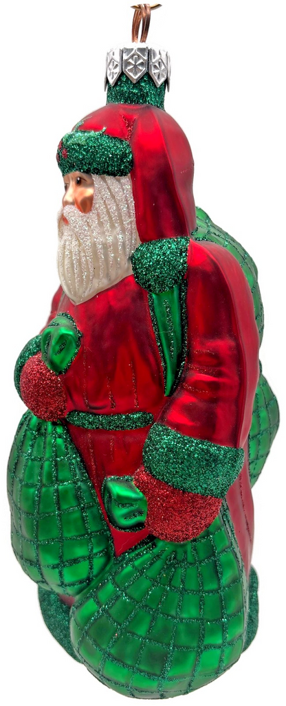 Patricia Breen 2000 Laden With Love Red Green Santa Christmas Ornament 98265