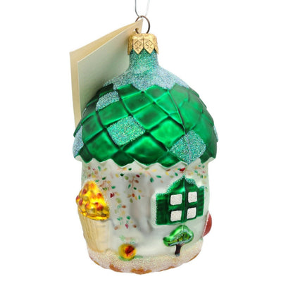 Patricia Breen Autumn Acorn House Green Falling Leaves Matte Fall Ornament 97021
