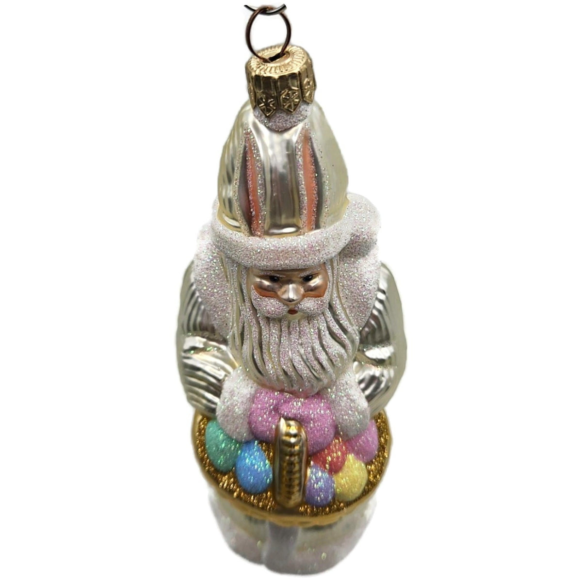 Patricia Breen Easter Santa Pearl Bunny Egg Basket Spring Holiday Ornament 99108
